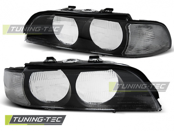 Upgrade Scheinwerferglas für BMW 5er E39 Lim./Touring 95-00 schwarz/weiß